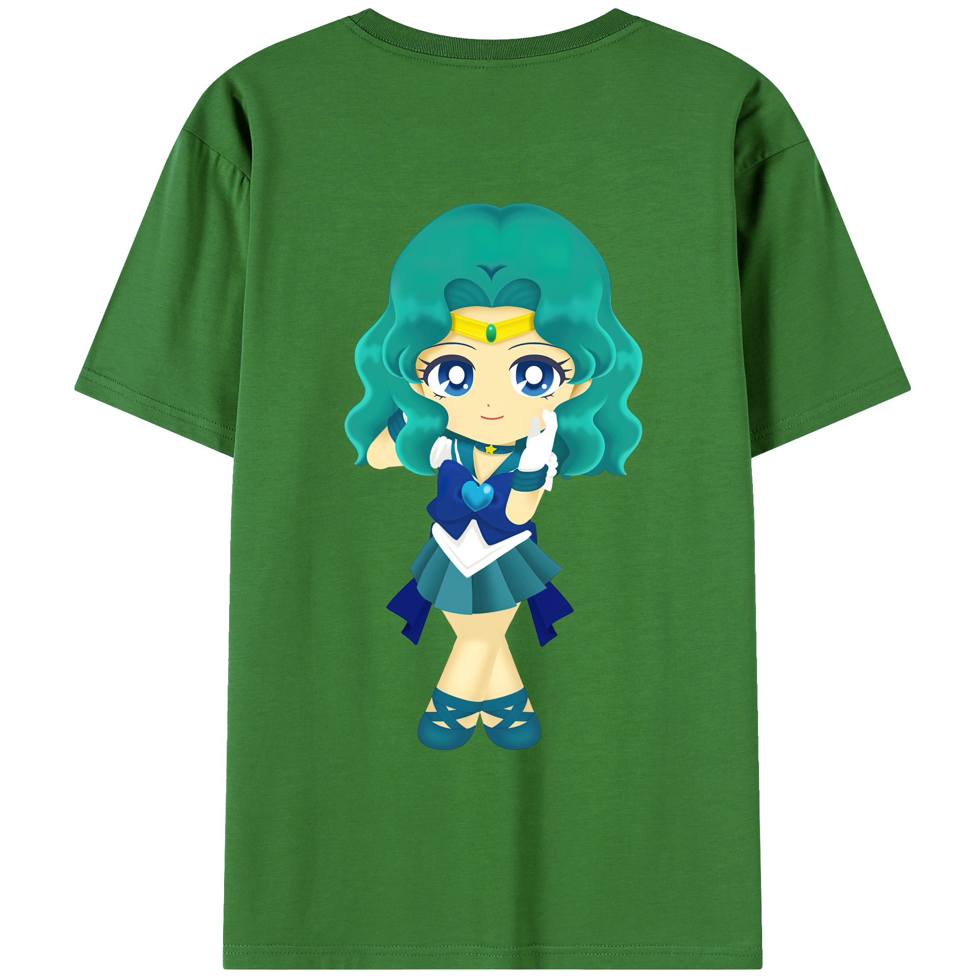 （画像用） 美少女戦士セーラームーン 海王 みちる（かいおう みちる） Sailor Moon Kaiou Michiru レディース半袖Tシャツ(バックプリント)
